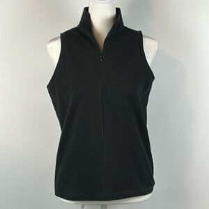 ANTIGUA™️ Women's Size M Black Sleeveless Half-Zip Mock Turtleneck Golf Shirt